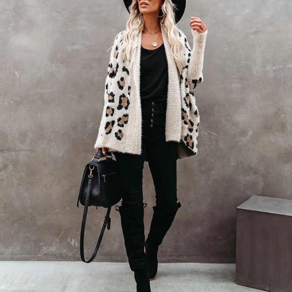 Cozy Up Leopard Print Fuzzy Cardigan - Picture 8 of 11